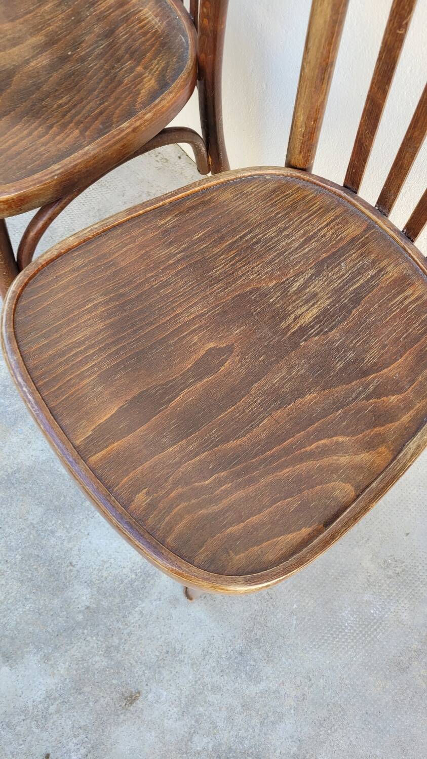 Set of 4 vintage Baumann style bistro restaurant chairs 1950s