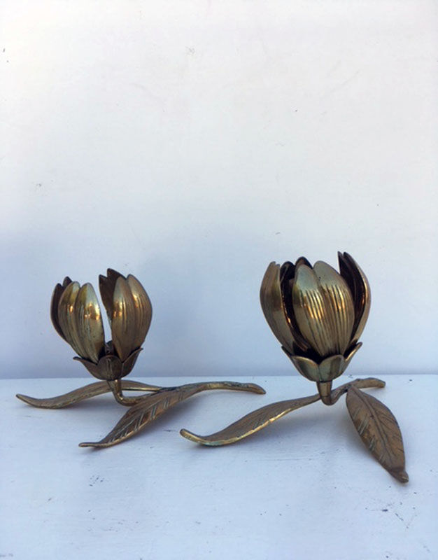 Lot de 2 fleurs laiton
