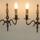 Pair of Double French Vintage Bronze Effect Metal Flemish Wall Lights