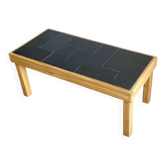 Table basse Maison Regain vintage en orme massif – Années 70 – Plateau