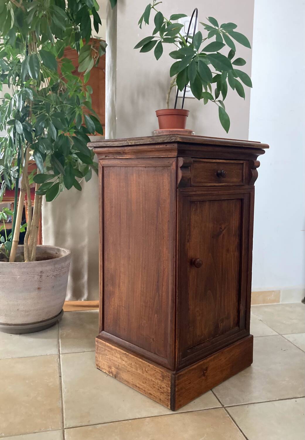 19th century solid wood bedside table