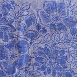 Damask tablecloth in white-blue linen