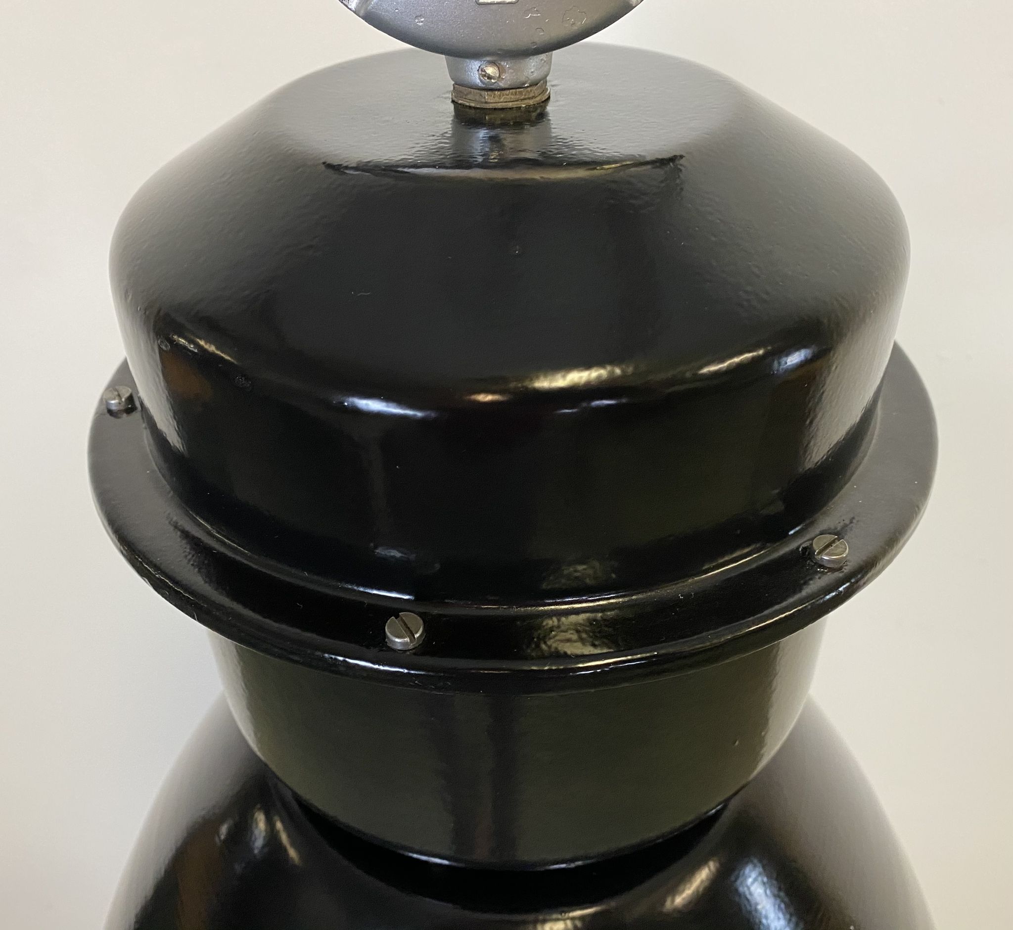 Black industrial factory lamp with clear glass cover from elektrosvit