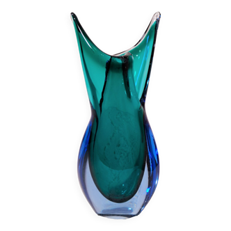 Murano vase with sliced neck by Flavio Poli