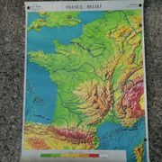 Old MDI map France geology and relief J.Bertin.