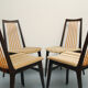 Ensemble de 4 chaises des années 1950, design bicolore
