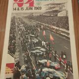 Rare old canvas poster of the 24h00 of Le Mans 1969 authentic edition le mans