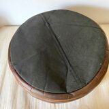 Patchwork leather pouf from the 70s and 80s