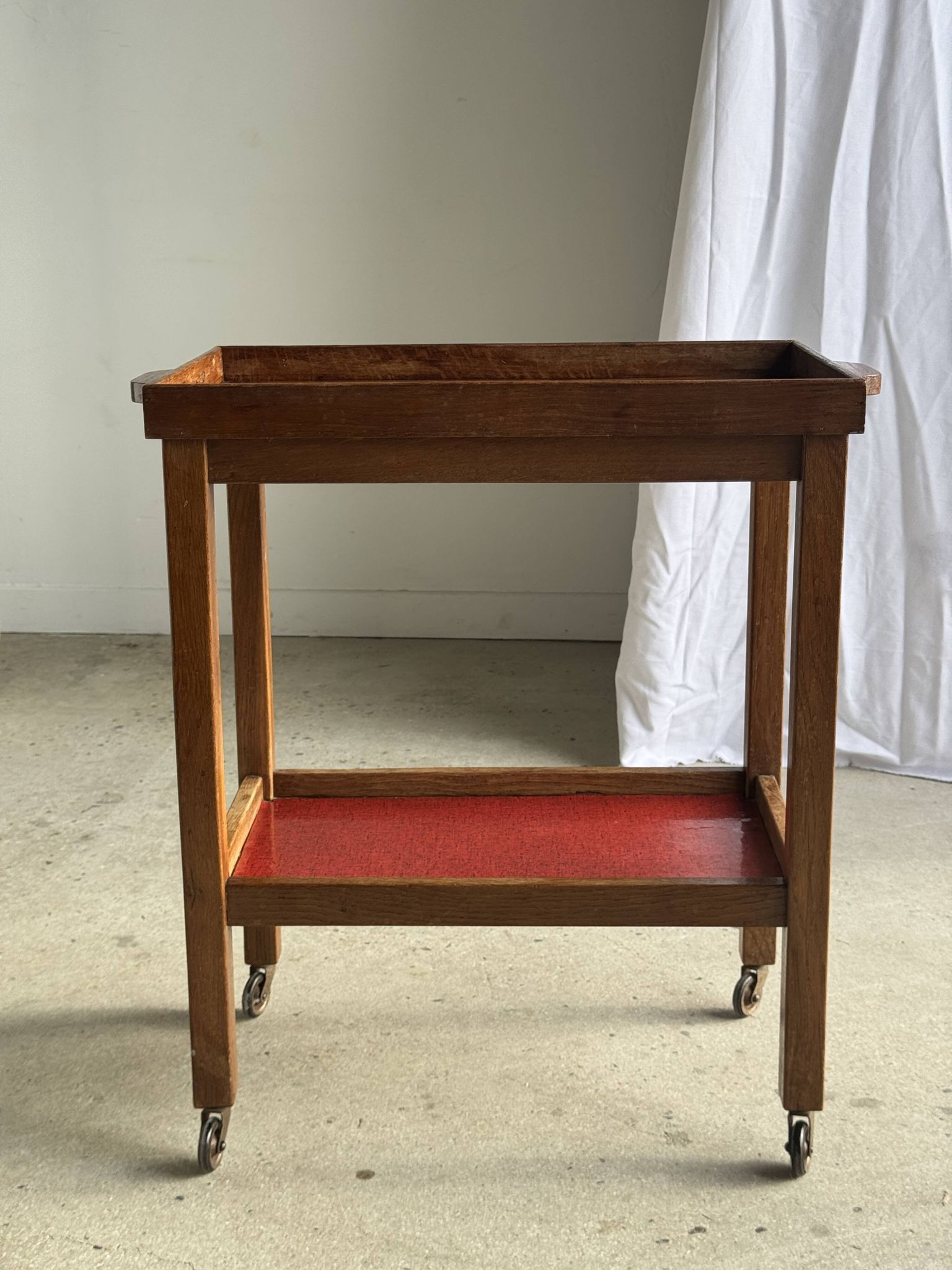 Wooden rolling trolley with removable top H66 75x35