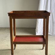 Wooden rolling trolley with removable top H66 75x35