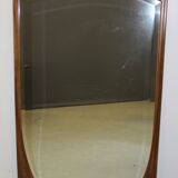 Art Nouveau walnut mirror decorated with holly leaves circa 1900 105x171cm