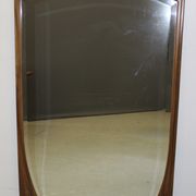 Art Nouveau walnut mirror decorated with holly leaves circa 1900 105x171cm