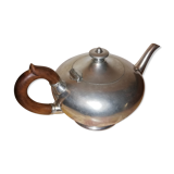 Silver tin teapot signed "from the manor"