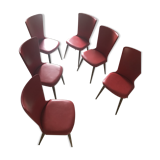 Chaise en skaï rouge