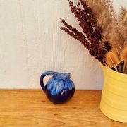 Alpho vintage blue ceramic melon jug
