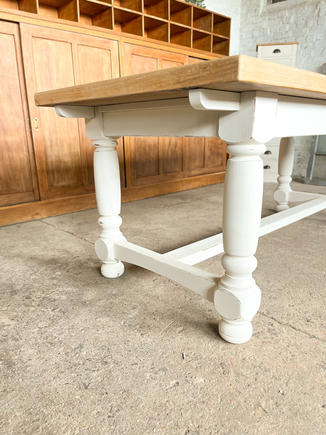 Old white farmhouse table