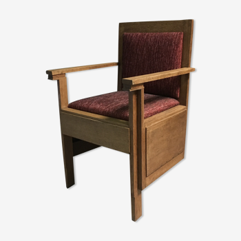 Rare Dutch  3 leg lounge chair 1920's