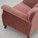 1950s, Danish armchair, salmon pink furniture velour, oak wood.