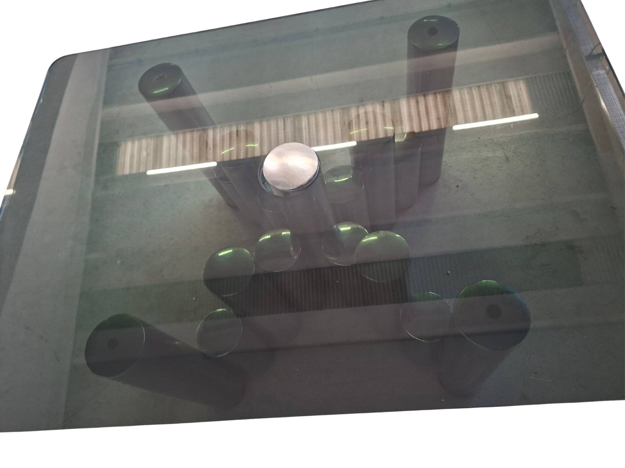 Tavolino Marco Zanuso - Design anni '70 - Cromo e Vetro Fumè