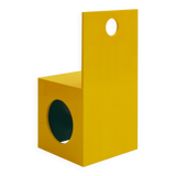 Eighties Yellow and Blue Lacquered Wood Italian 1980s Pair of Sculpture Chairs