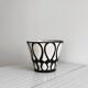 Black and white geometric ceramic planter