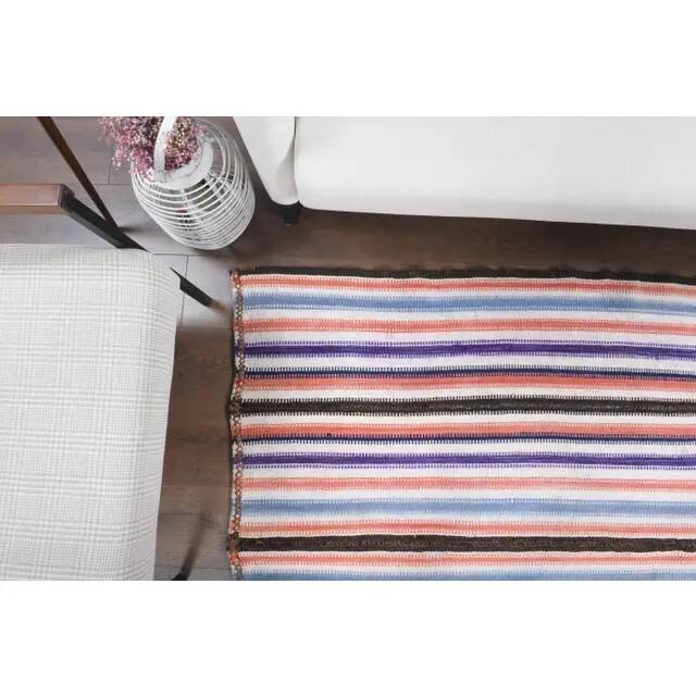 Vintage Turkish Oushak Handmade Wool Cotton Pink Kilim Area Rug 137x219