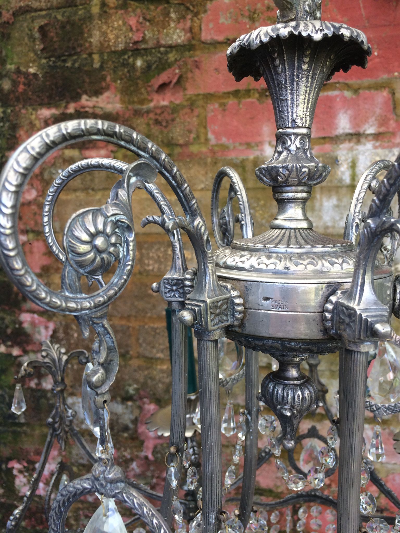 Lustre en bronze nickelé
