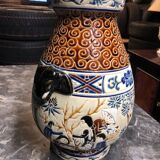 Vase en céramique polychromes en grès émaillé