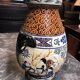 Polychrome ceramic vase in glazed stoneware