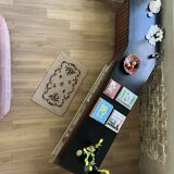Vintage teak counter with display case