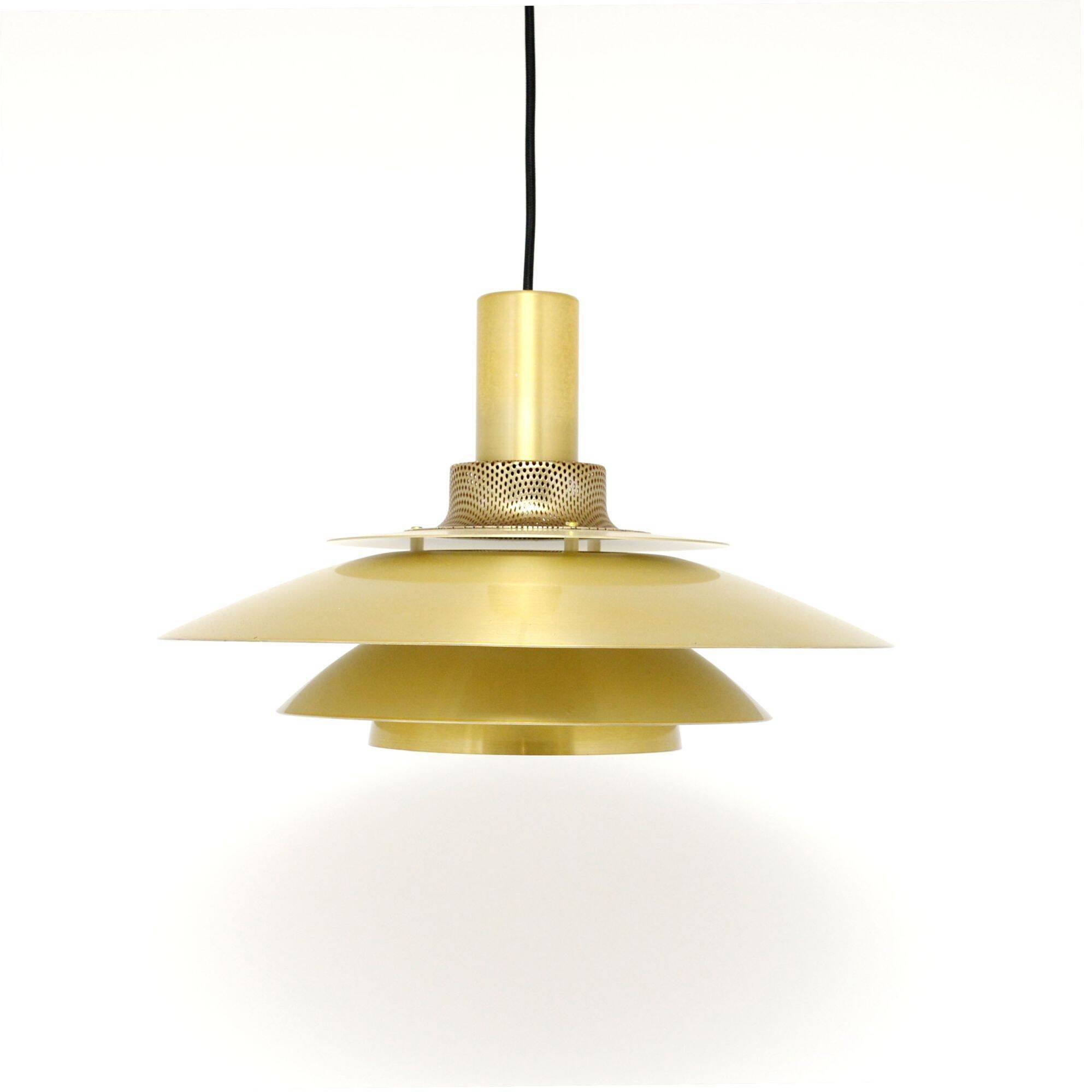 Lampe Jeka vintage danoise en laiton, Danemark années 1970