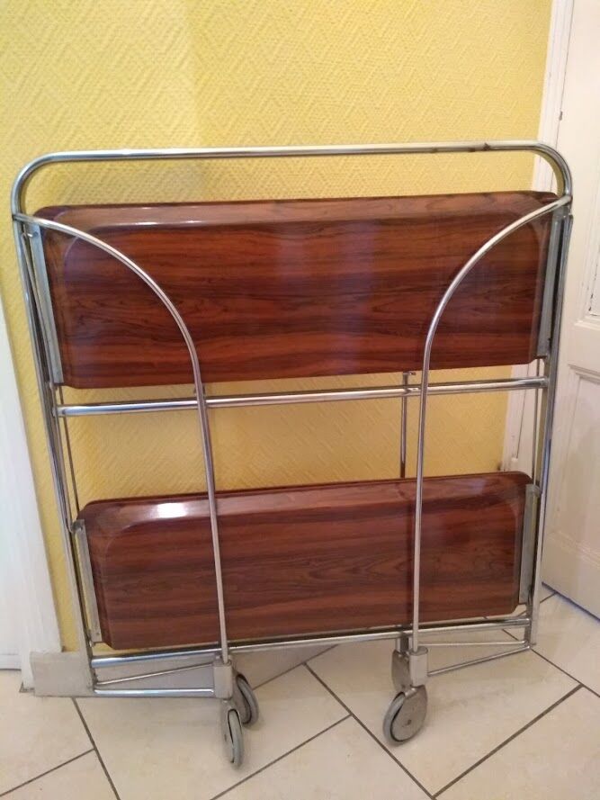 Folding rolling service table