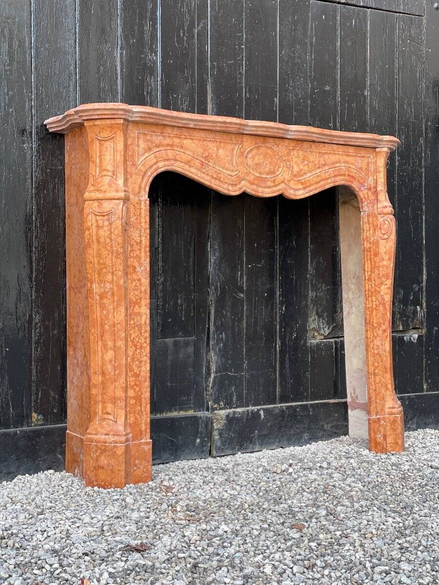 Louis XV style fireplace in red Verona marble