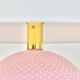 Pastel pink polka dot spherical table lamp, ceramic, brass, Studio Paf Milano, 1970.