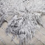 Wool gray turkish runner rug 262x96cm