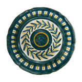 Painted and enamelled ceramic plate