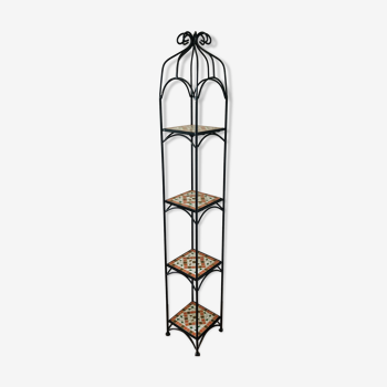 Wrought iron and mosaic shelf