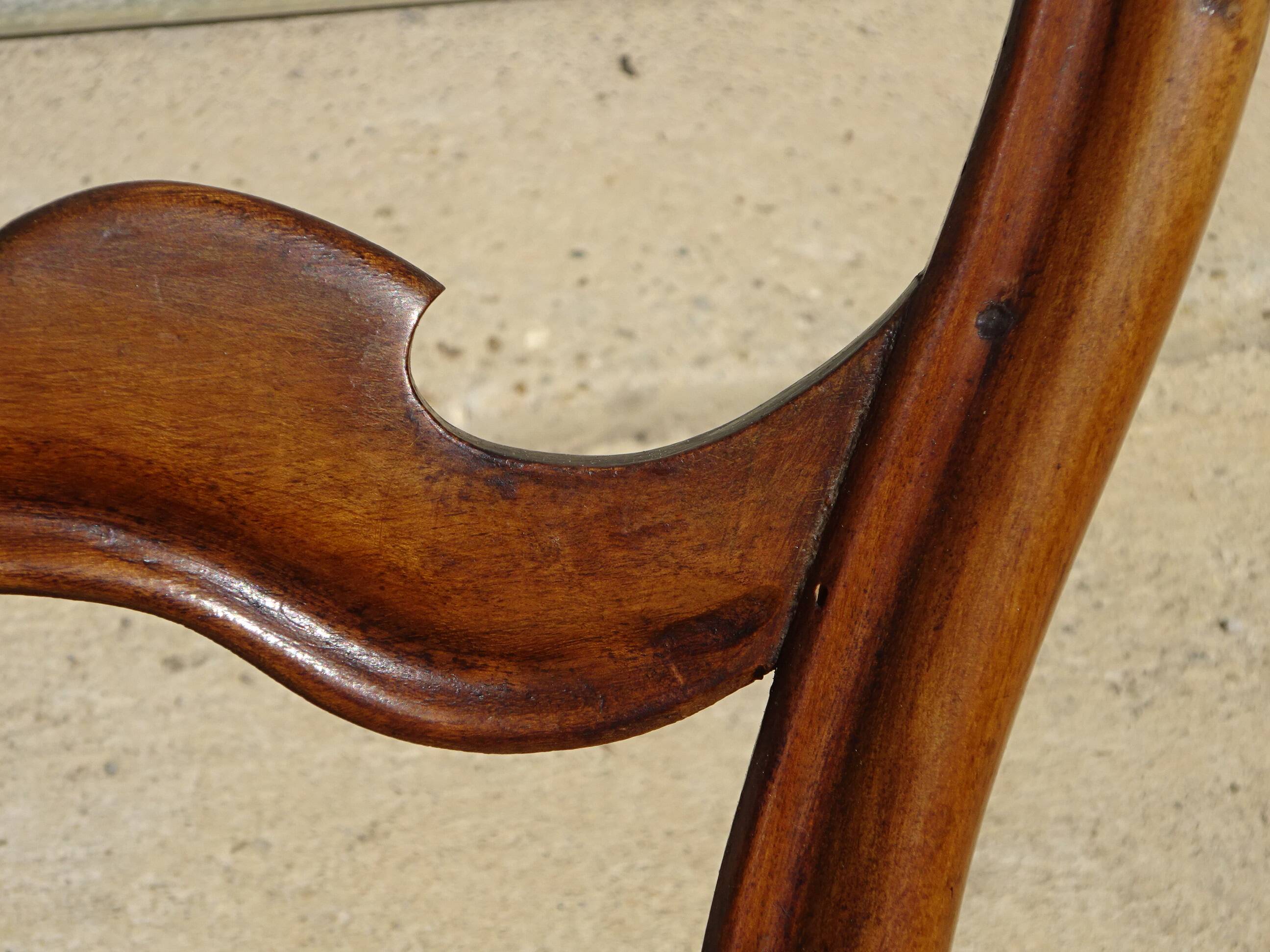 Antique Louis Philippe style chairs in walnut and velvet