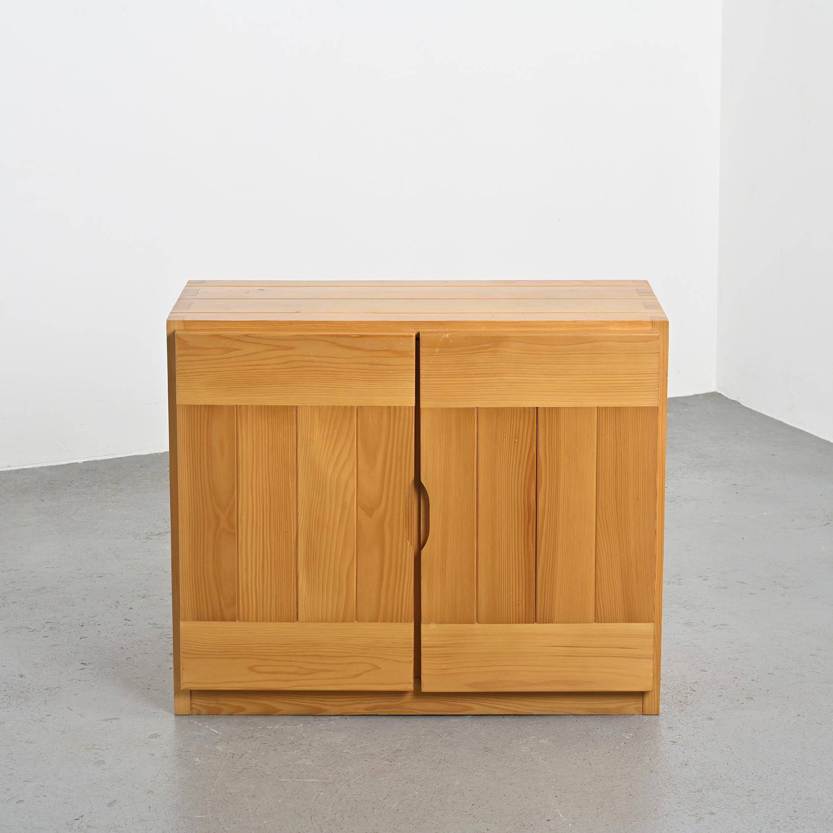 Solid pine sideboard by Maison Regain, 1970s.