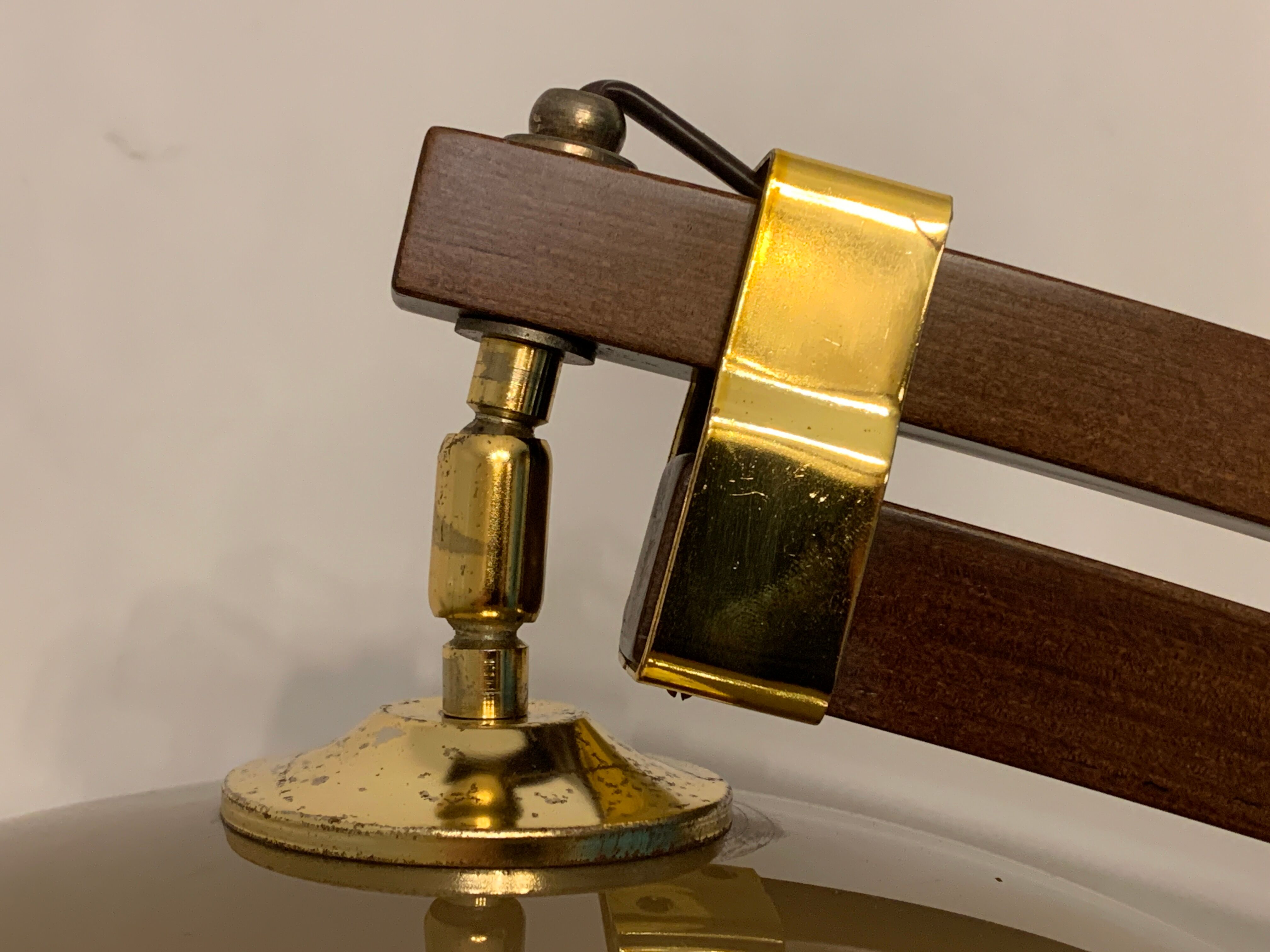 Adjustable and steerable wooden arch lamp lamp 1970