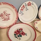 Assorted 9 plates red tones