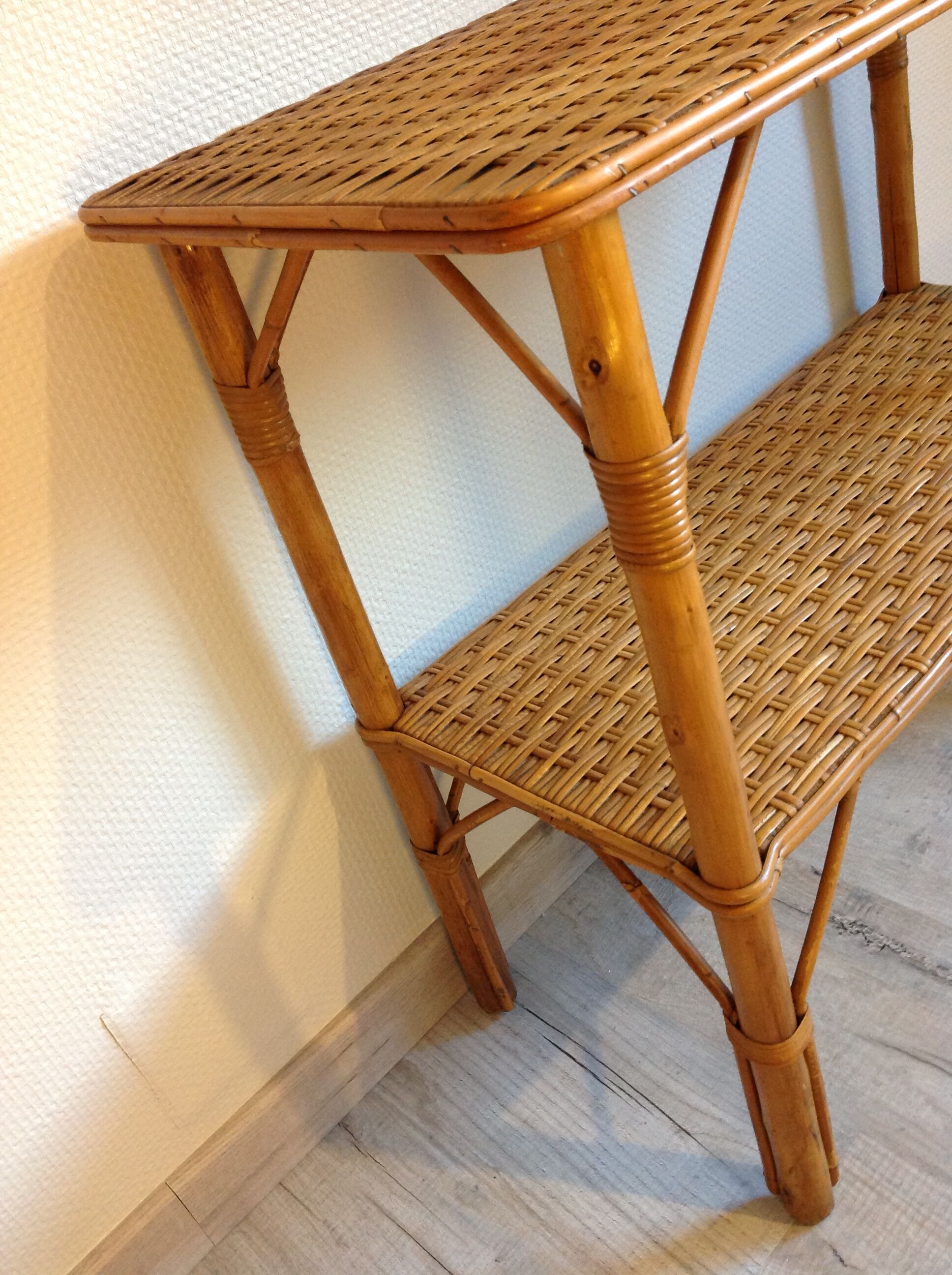 Rattan console / vintage 60s-70s