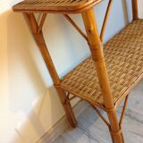 Rattan console / vintage 60s-70s