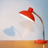 50s lamp, brass and granite red