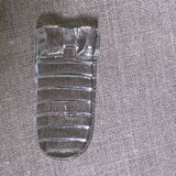 8 knife holders in transparent molded glass, patented SGDG vintage 1960