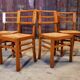 Set de 4 chaises paille de Pierre Cruège