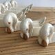 Set of 8 ceramic swan knife holders 50s