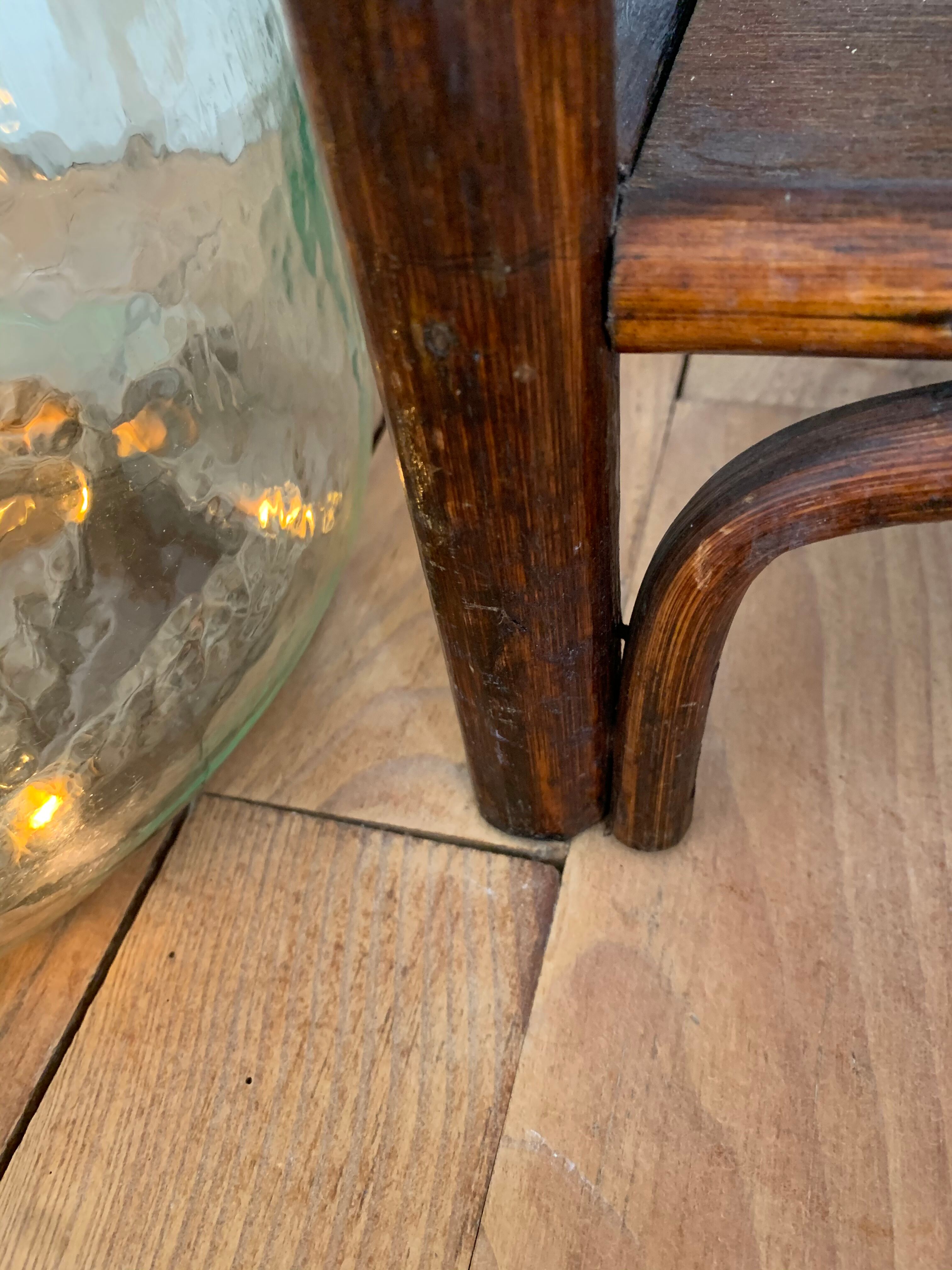 Wooden and rattan shelf