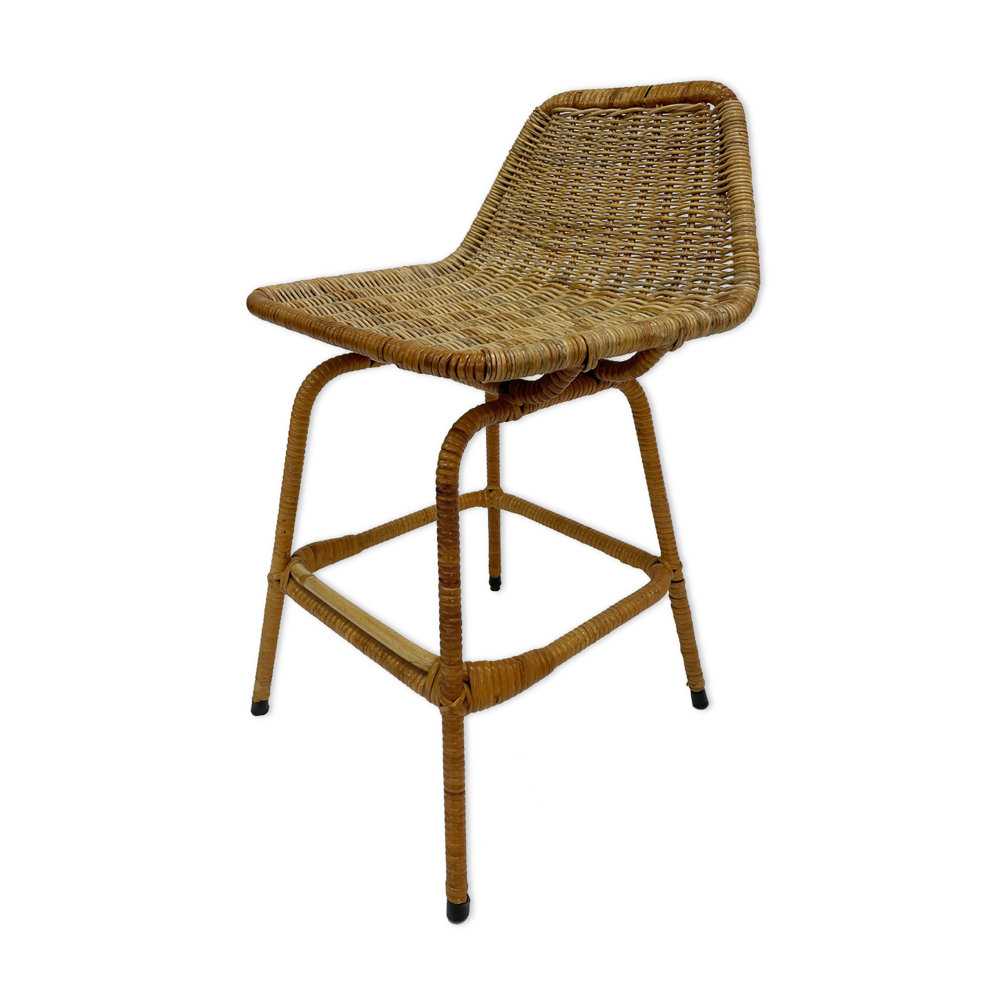 Vintage bar stool in rattan design Rohe 1960