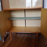 Display cabinet, restored Scandinavian-style teak bookcase, 1950s